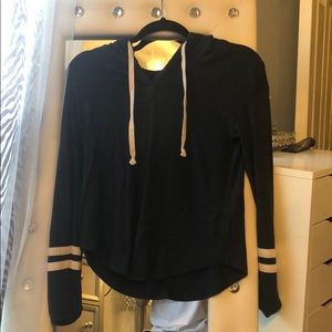Blue Hollister Striped Sleeves Hoodie